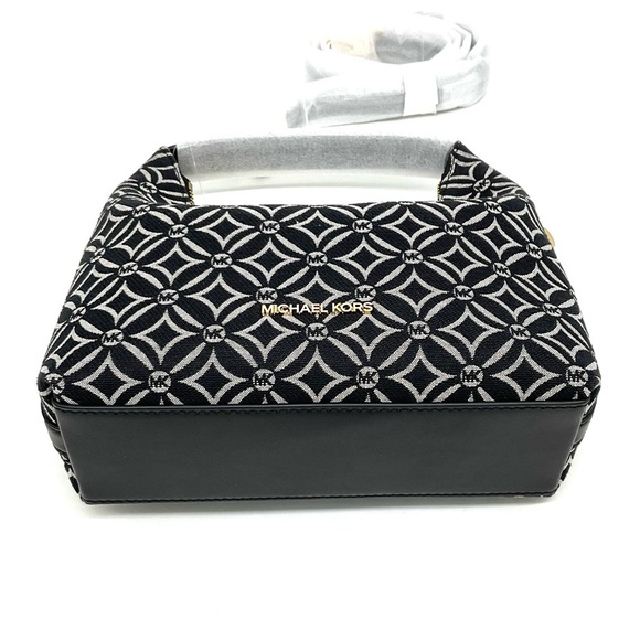 Michael Kors Ember Small Logo Jacquard Messenger Bag Black - Picture 10 of 11